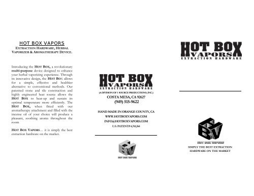 Hot Box Instructions - Vaporizers