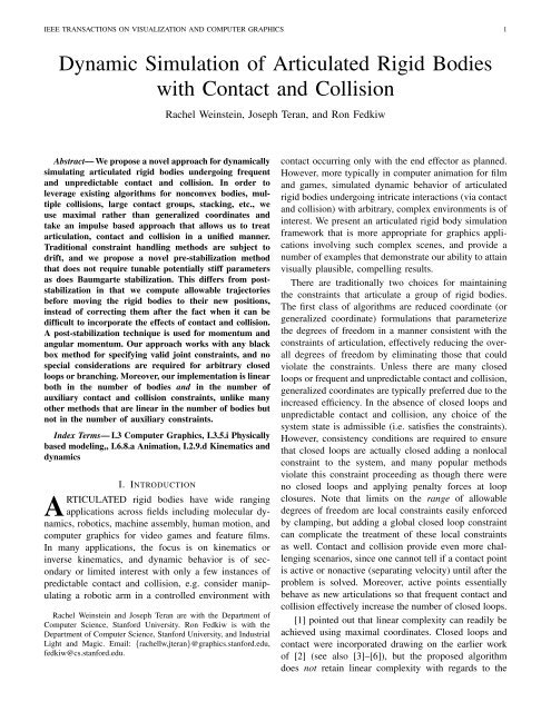 Dynamic Simulation of Articulated Rigid Bodies with Contact - UCLA ...