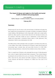 The impact of abuse and neglect on the health and mental ... - nspcc