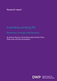 Extending working life: Behaviour change interventions (RR809 ...
