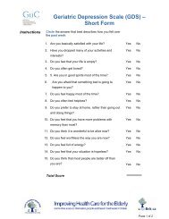 Geriatric Depression Scale (GDS) â Short Form - GiiC