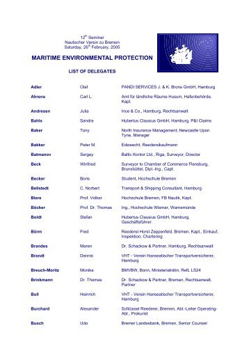 maritime environmental protection - Nautischer Verein zu Bremen ...