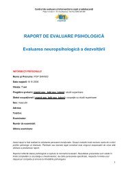 Model Raport Evaluarea nivelului de dezvoltare ... - ceica