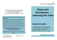 Reducing the risks of deep vein thrombosis