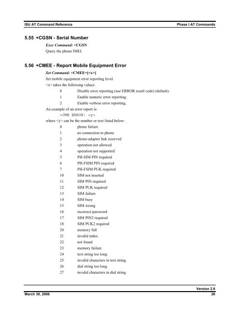 ISU AT Command Reference