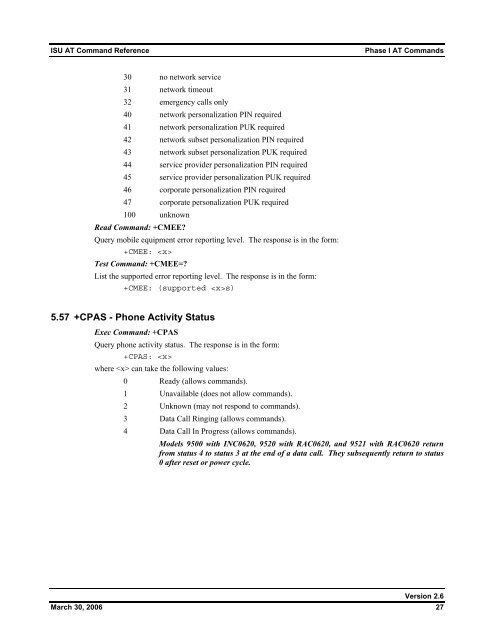 ISU AT Command Reference