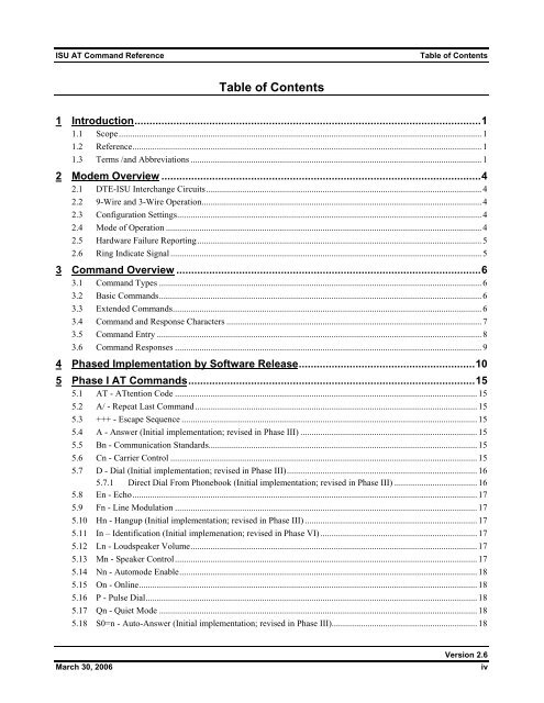 ISU AT Command Reference