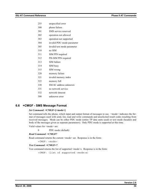 ISU AT Command Reference