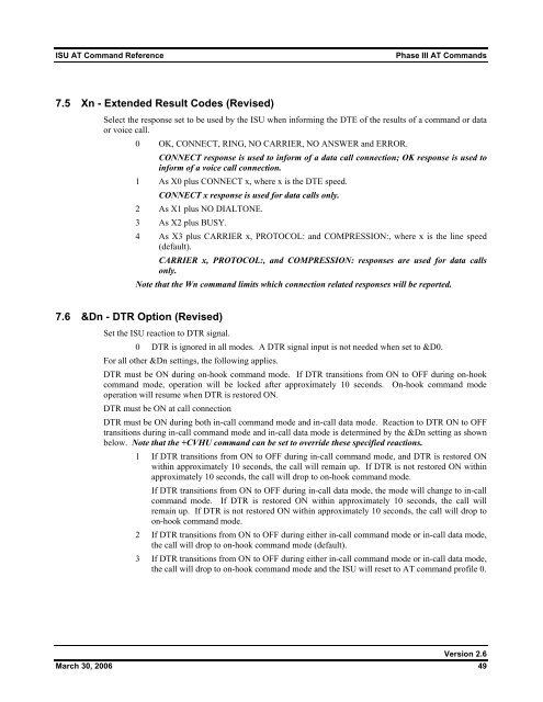 ISU AT Command Reference