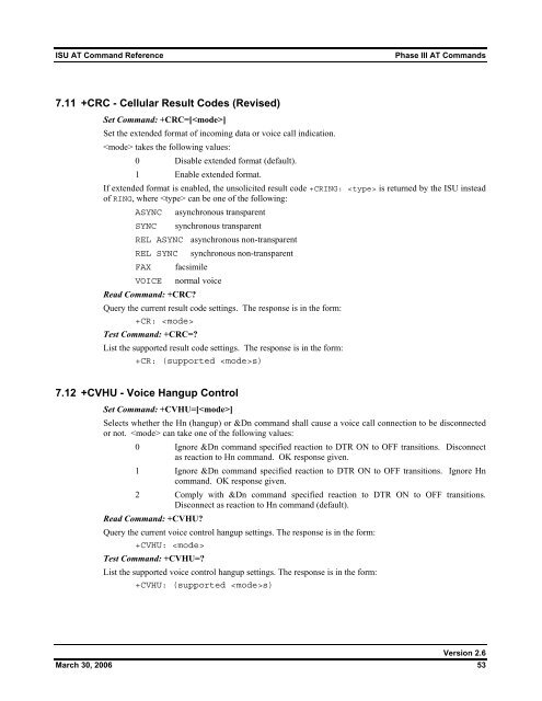 ISU AT Command Reference