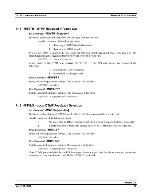 ISU AT Command Reference