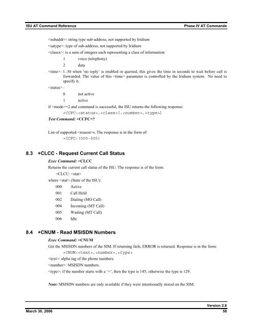 ISU AT Command Reference