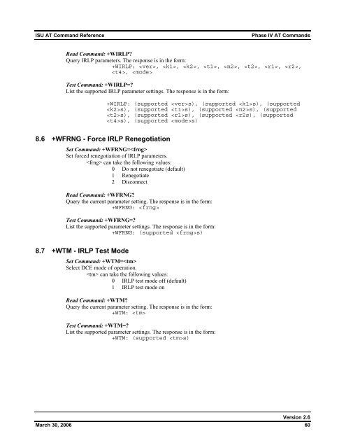 ISU AT Command Reference