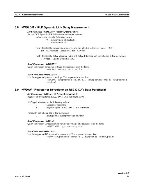 ISU AT Command Reference