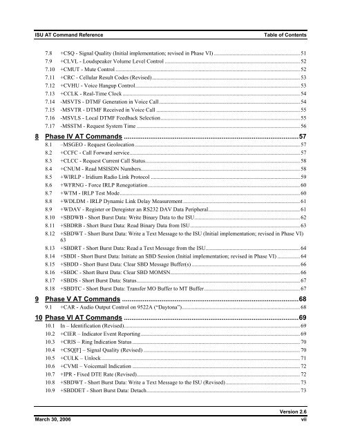 ISU AT Command Reference