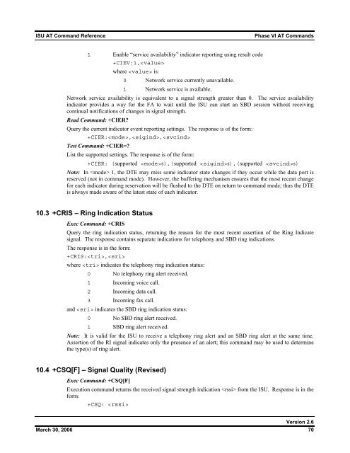 ISU AT Command Reference