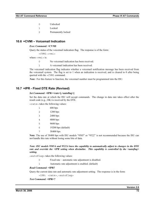 ISU AT Command Reference