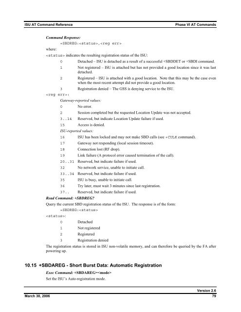 ISU AT Command Reference