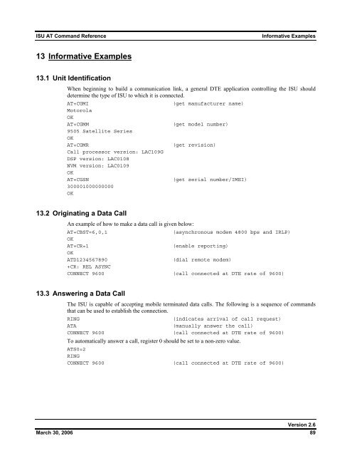 ISU AT Command Reference