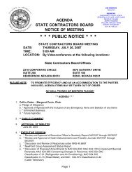 PUBLIC NOTICE - Nevada State Contractors Board