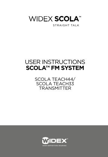 Users instructions SCOLA TEACH - Widex
