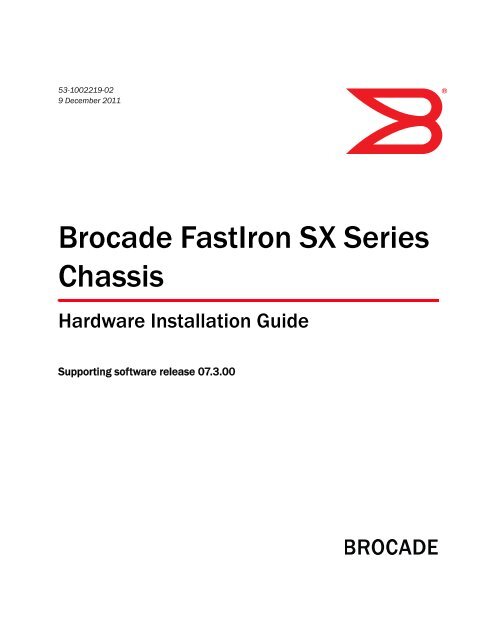 Brocade 6910 Ethernet Access Switch Hardware Installation Guide