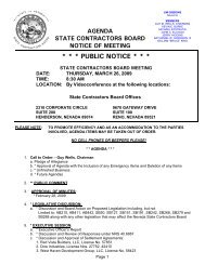 PUBLIC NOTICE - Nevada State Contractors Board