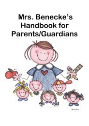 Mrs. Benecke's Handbook for Parents/Guardians