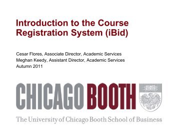 Introduction to the Course Registration System (iBid)