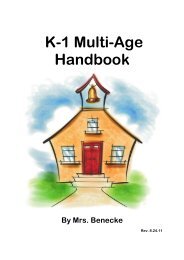 K-1 Multi-Age Handbook By Mrs. Benecke