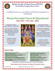 Sharan Navarathri Utsava & Vijayadasami - Sri Ganesha Temple