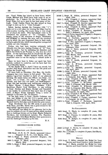 HLI Chronicle 1914 - The Royal Highland Fusiliers