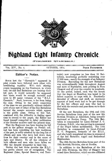 HLI Chronicle 1914 - The Royal Highland Fusiliers