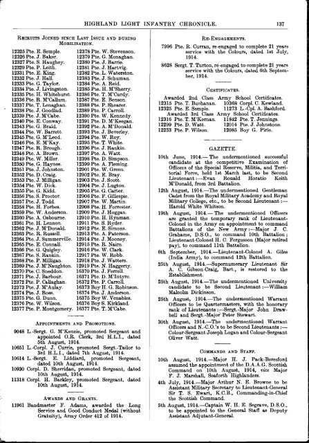 HLI Chronicle 1914 - The Royal Highland Fusiliers