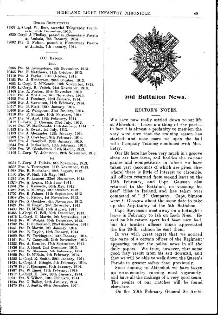 HLI Chronicle 1914 - The Royal Highland Fusiliers