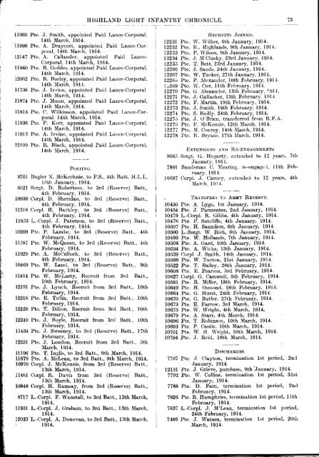 HLI Chronicle 1914 - The Royal Highland Fusiliers