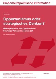 Opportunismus oder strategisches Denken? - VSWW