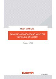 USER MANUAL RADWIN 2000 BROADBAND ... - WDC Networks