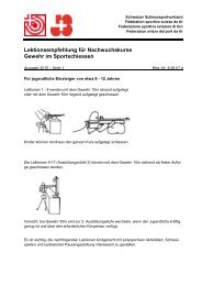 Lektionsempfehlung fÃƒÂ¼r Nachwuchskurse Gewehr im Sportschiessen