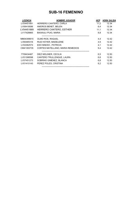 HORARIO SALIDAS DOMINGO