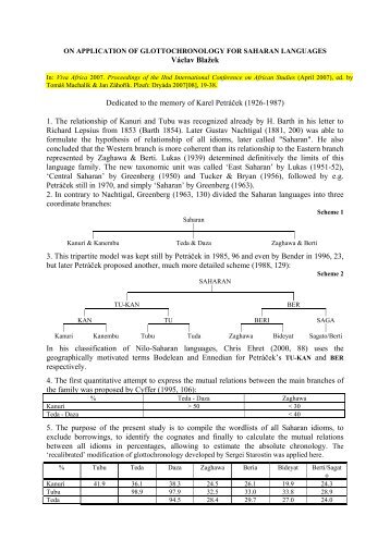 saharan basic lexicons and the application of ... - nostratic.net