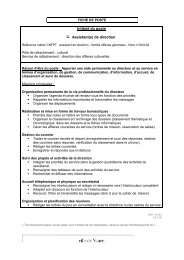 FICHE DE POSTE ASSISTANT(E) DE DIRECTION