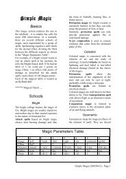 pdf - GURPS Simple Magic - GURPS Hardpoint