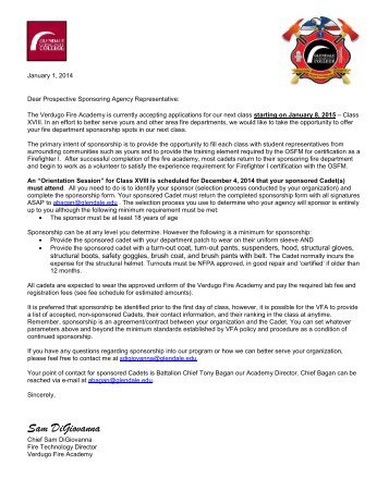 Fire Department Sponsorship Information Letter - Glendale ...