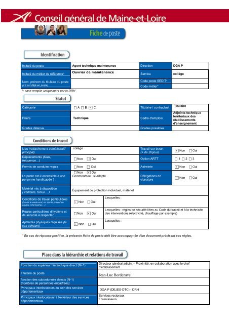 Fiche_de_poste ouvrier de maintenance