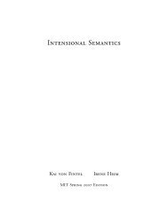 INTENsIONAl SEMANTIcs - University of Chicago