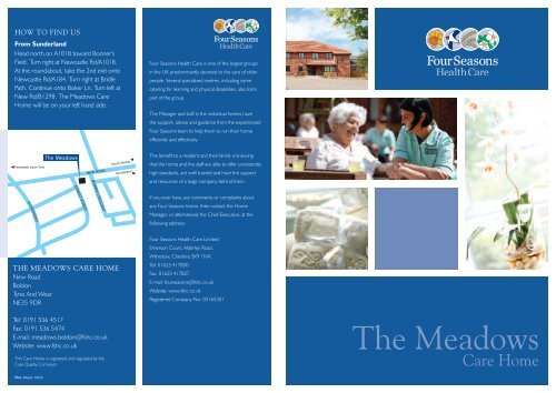 The Meadows (Boldon) Brochure - Four Seasons Health Care