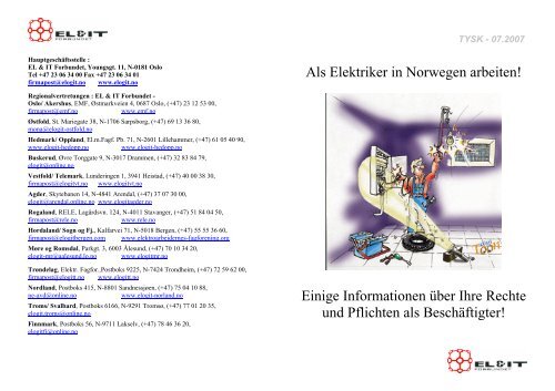 Als Elektriker in Norwegen arbeiten! Einige Informationen über Ihre ...