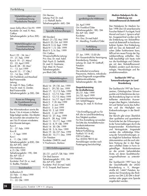 Brandenburgisches Ãrzteblatt 1/1999 - qs- nrw