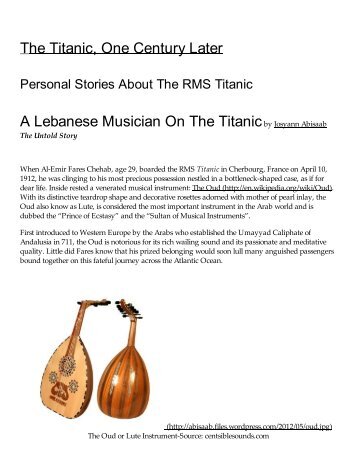 The Titanic, One Century Later A Lebanese Musician On The ...